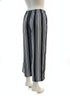 Life Style · FashionPants with Side Button Detail · Medium · Black/Cream Striped
