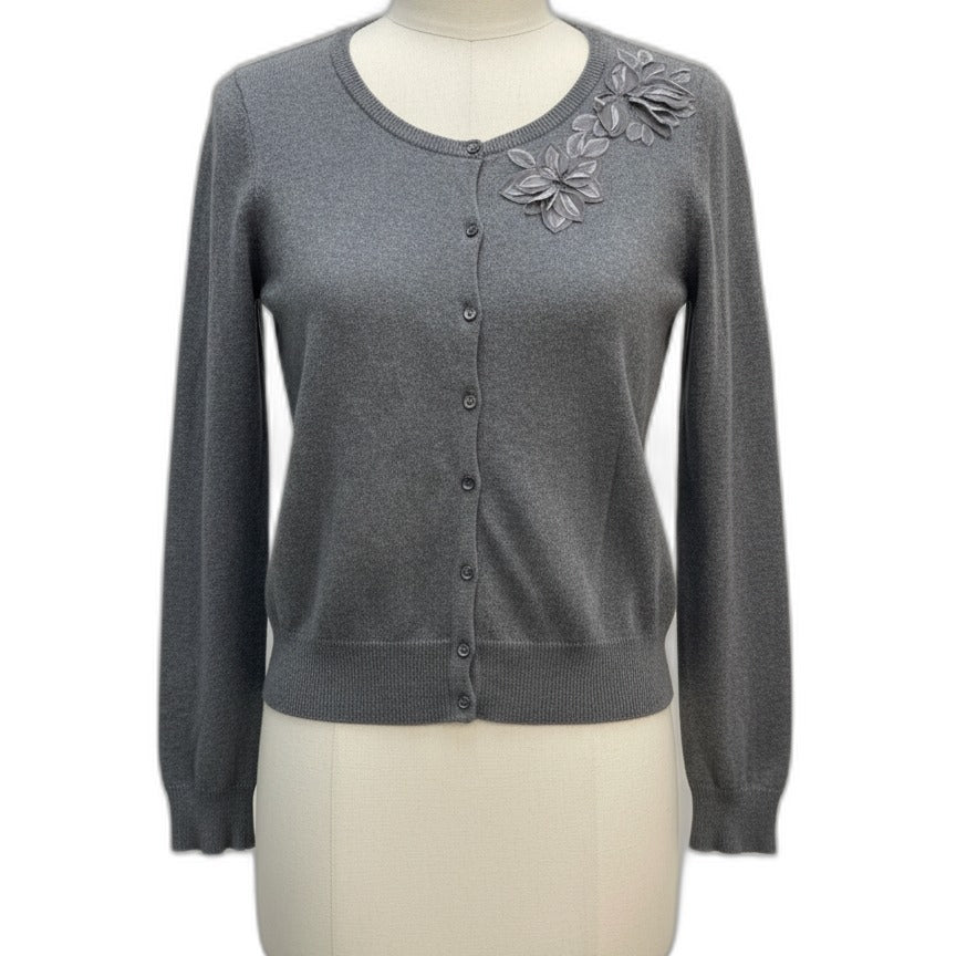 Caslon · Button Up Cardigan · Medium · Gray