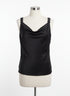 WHBM · Drape Neck Black Lace Trim · Medium · Black