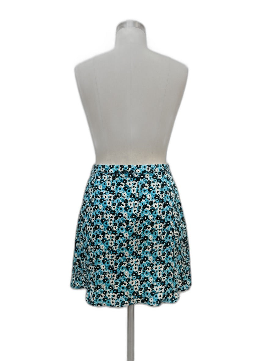 Michael Kors · A-Line floral print · 6 · TurqBlack