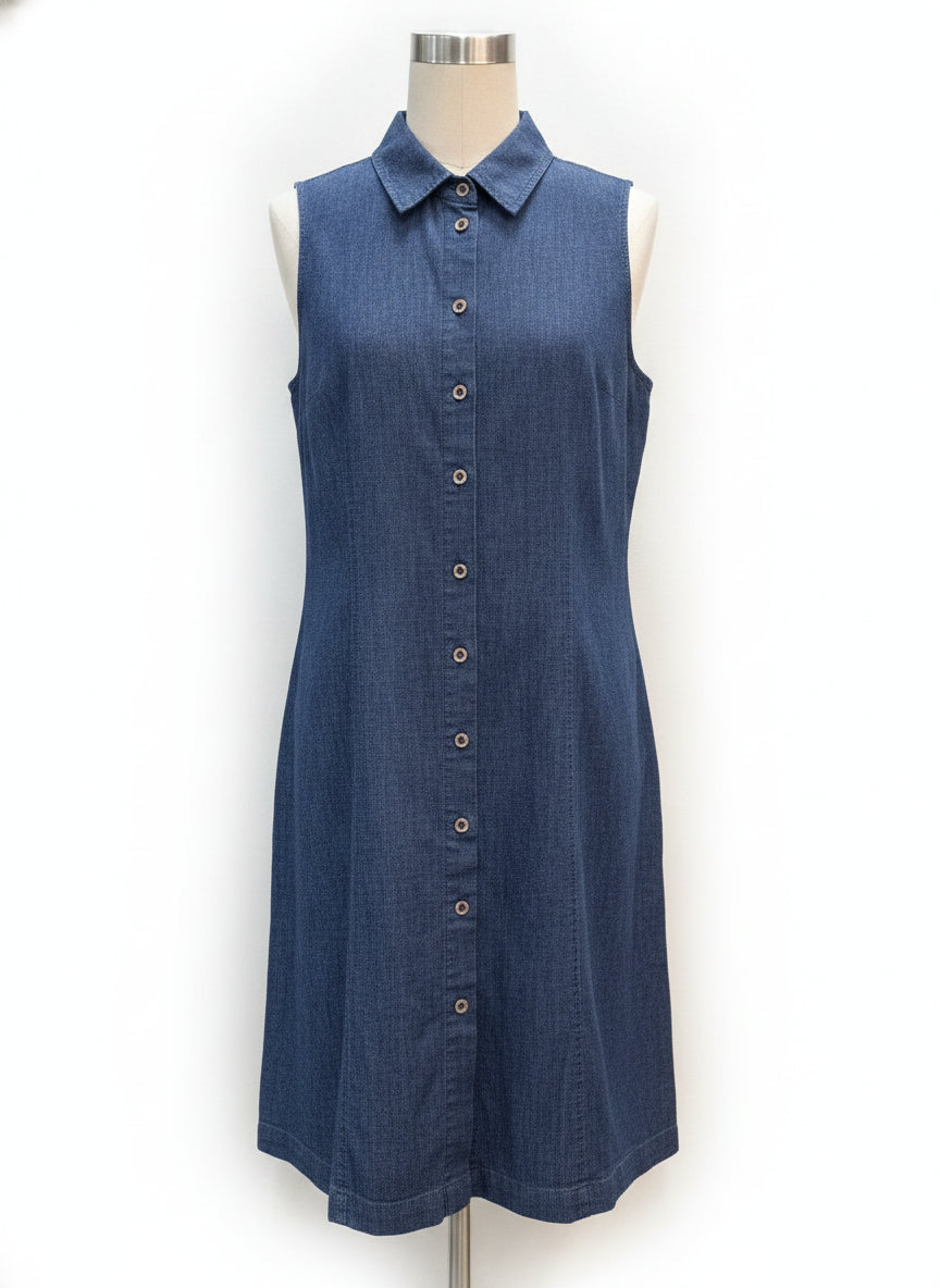 Anne Klein · Sleeveless Dress · 10 · Denim