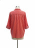 St. Johns Bay · Roll Tab Shirt · 1X P · Poppy/White