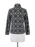 LandsEnd · Fleece Quarter Zip w/ Nordic Snowflake · Large · BlackWhite