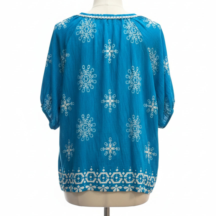 Vivilli · Blouse · Large · Turq/White