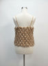 Anthropologie · Blue Tassel Lace Mesh Threading Design · S/M · Beige Black