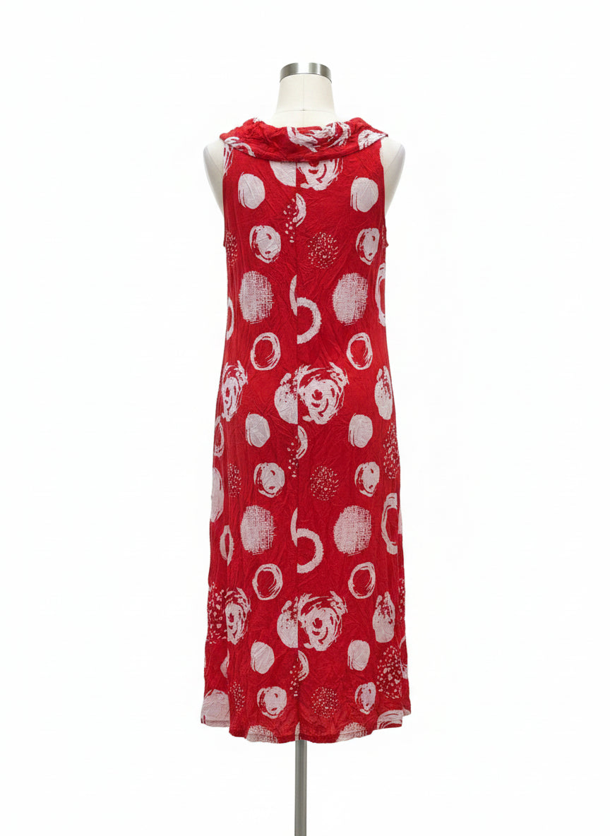 Challet · Sleeveless Dress · Medium · Red and White
