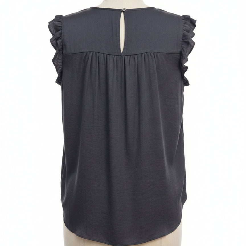 LOFT · LOFT · Flutter Sleeve Top · Small · Gray · SMALL · Gray