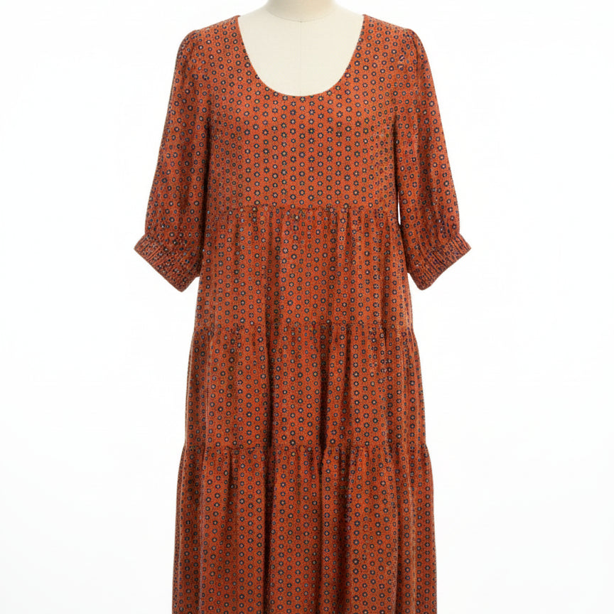 Anthropologie · Blue Tassel · Small · Rust Floral