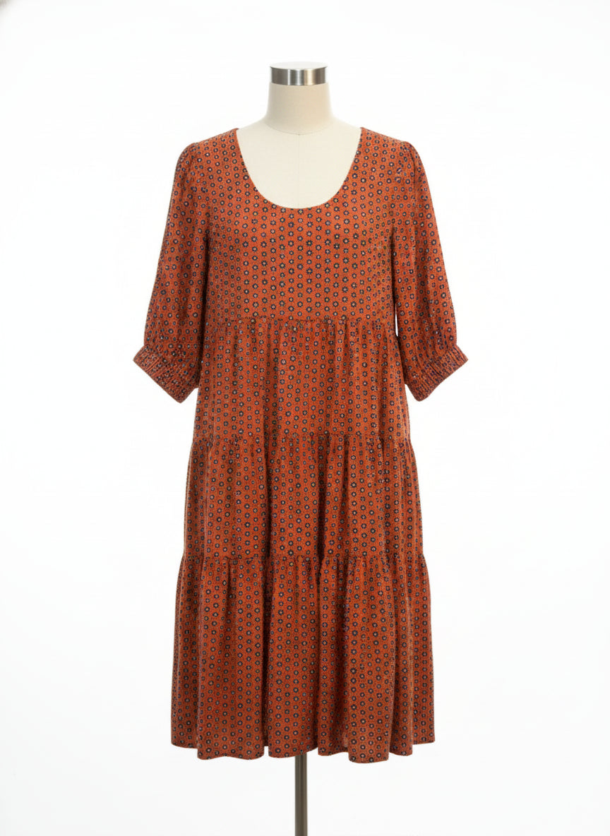 Anthropologie · Blue Tassel · Small · Rust Floral