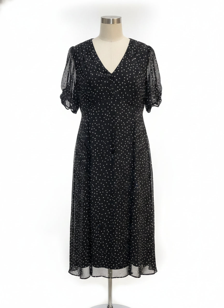 DKNY · Maxi Dress · 18 · BlackWhite Polka-Dots