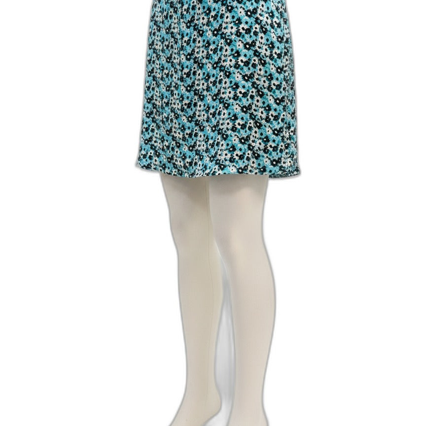 Michael Kors · A-Line floral print · 6 · TurqBlack
