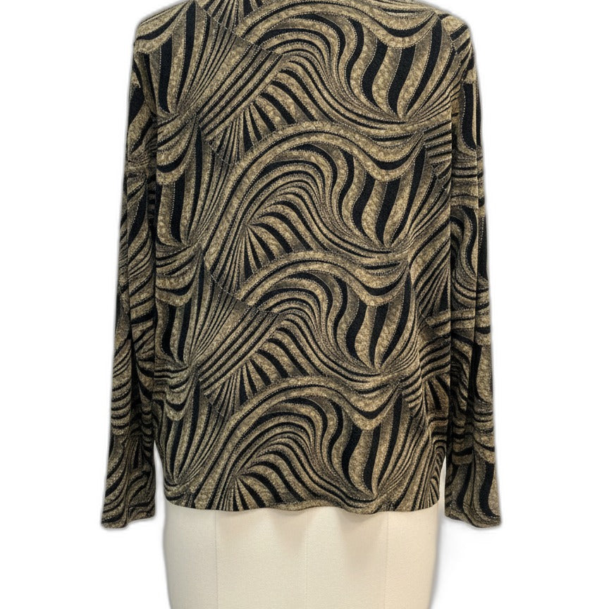JMCollection · Cardigan with built in top · 2X · MossBlk Sparkly