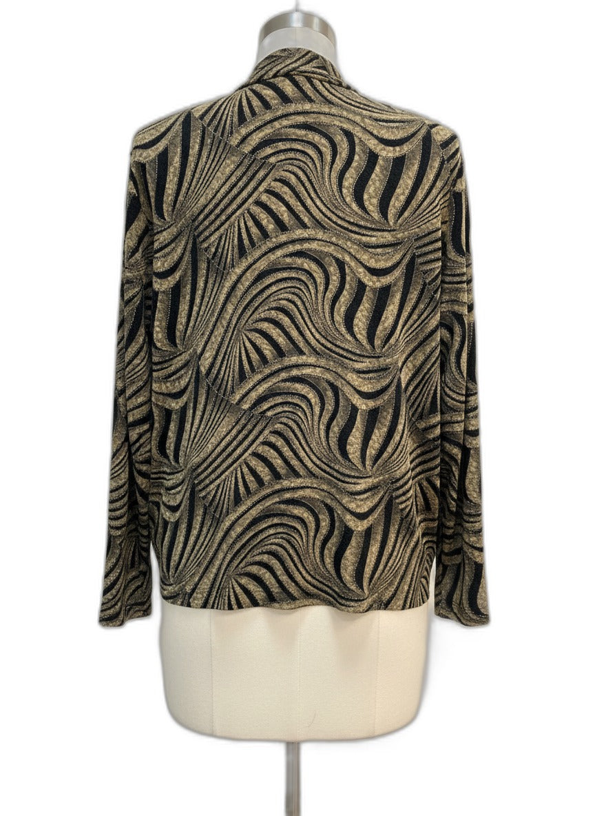 JMCollection · Cardigan with built in top · 2X · MossBlk Sparkly