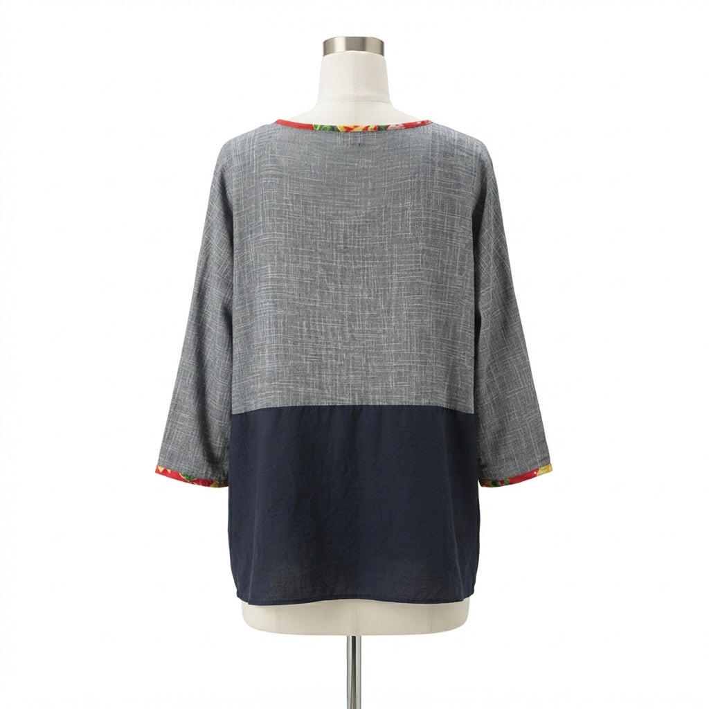 Peacock Ways · Swirl Detail · L/XL · Gray/Navy