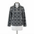 LandsEnd · Fleece Quarter Zip w/ Nordic Snowflake · Large · BlackWhite