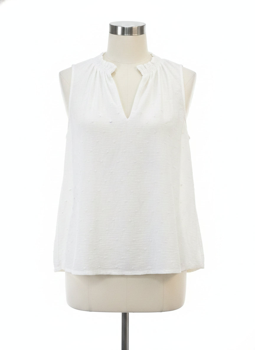 Studio B · Sleeveless Top · Large · White