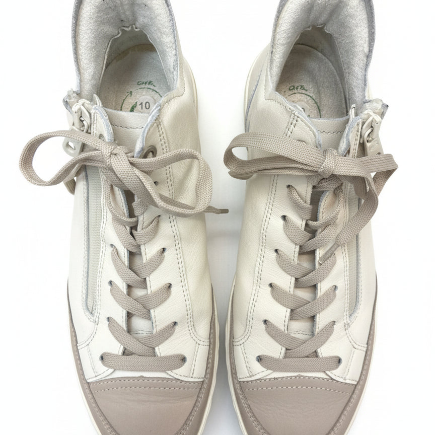 Ara · High Tops · 10 · White Tan Leather