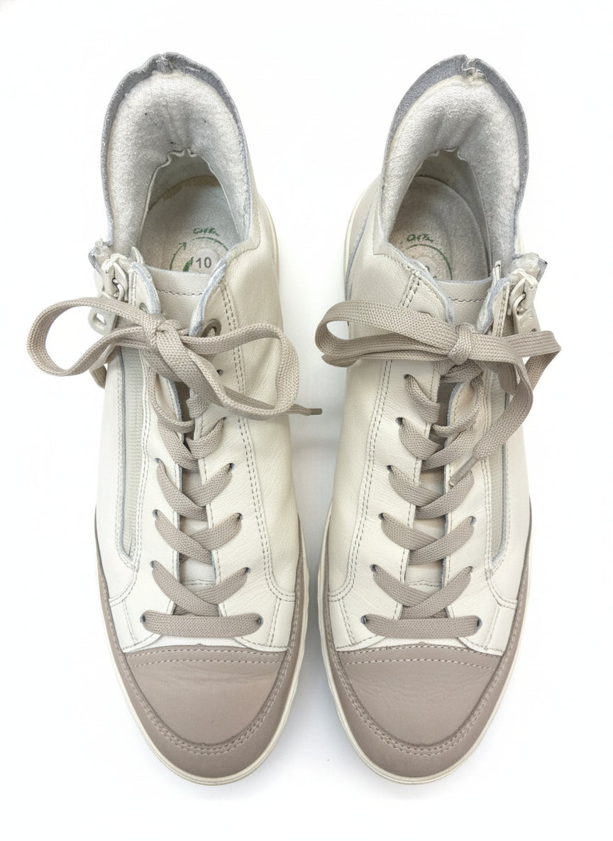 Ara · High Tops · 10 · White Tan Leather