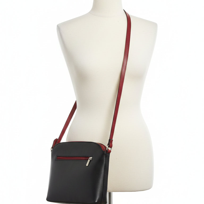 Vera Pelle · Crossbody · BlackRed Leather