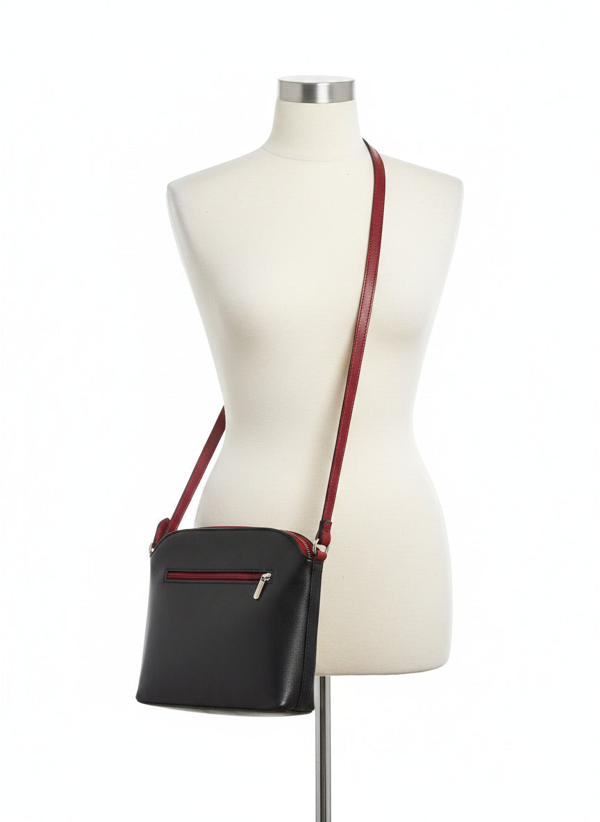 Vera Pelle · Crossbody · BlackRed Leather