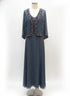 JKARA · Sleeveless Dress With Topper · 14 · Gray Beaded