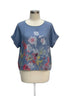 Puro Lino · Linen Top · S/M · BlueFloral