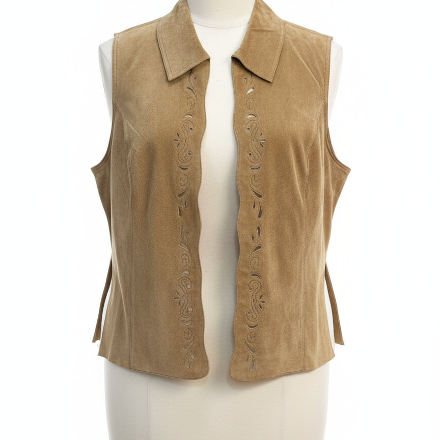 ColdwaterCreek · Vest · 1X · Cashew