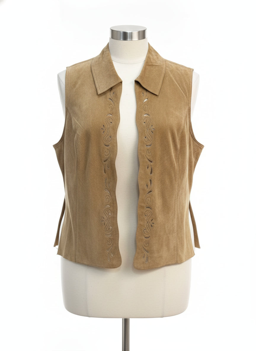 ColdwaterCreek · Vest · 1X · Cashew