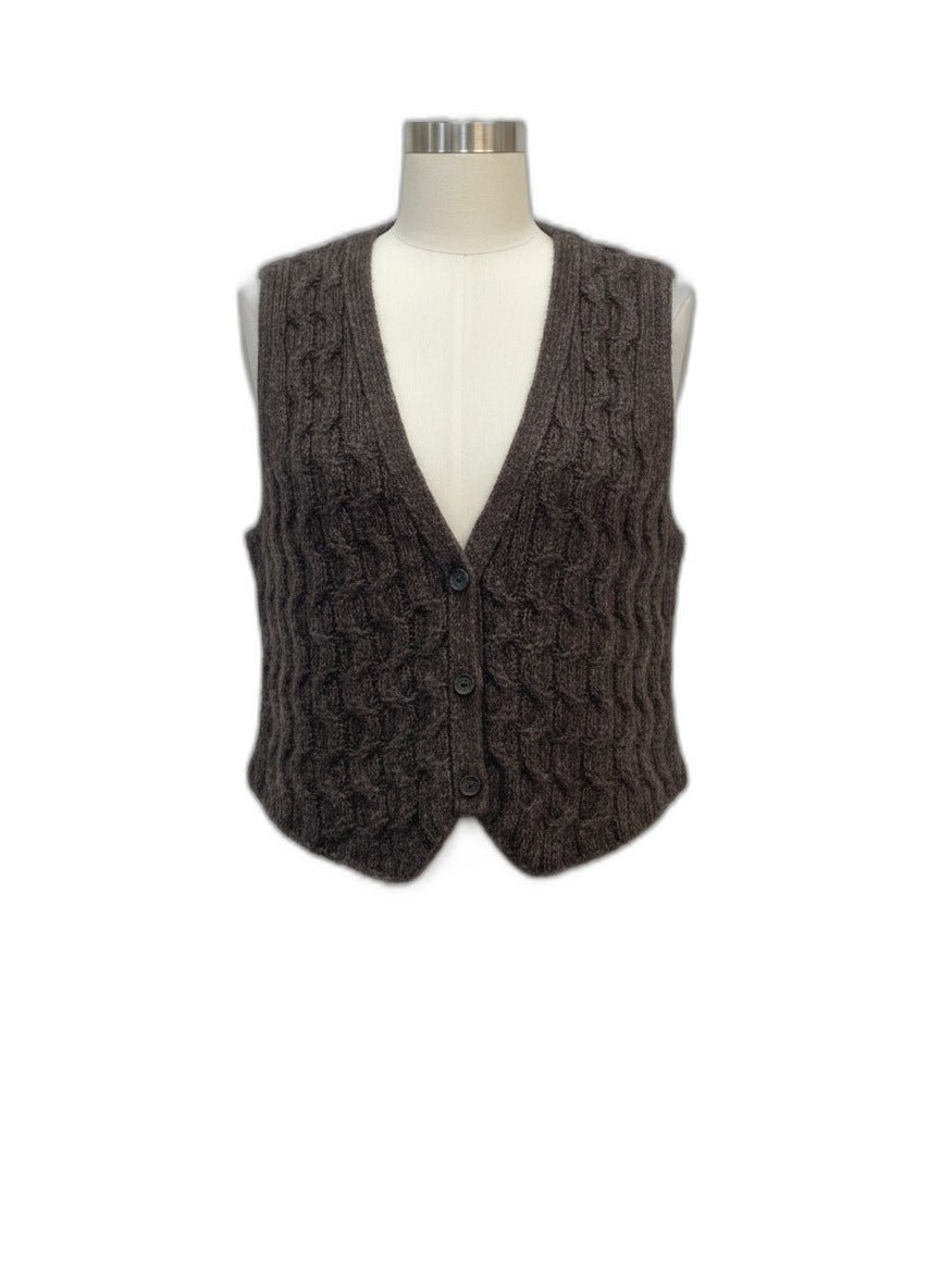 J. Jill · Cableknit vest · XLarge · Moss