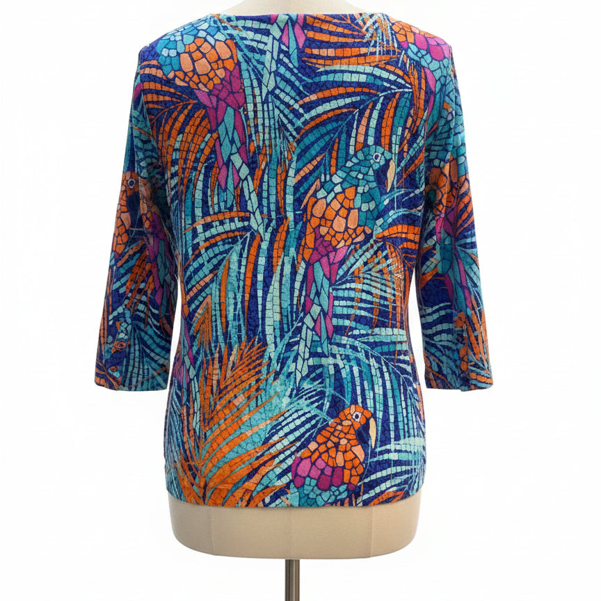 Alfred Dunner · Parrot tropical print · Medium · NavyMulti