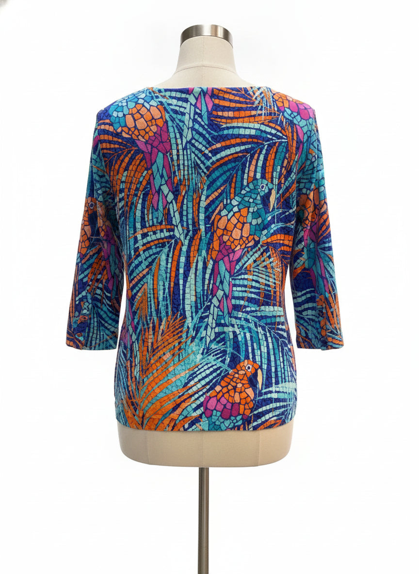 Alfred Dunner · Parrot tropical print · Medium · NavyMulti