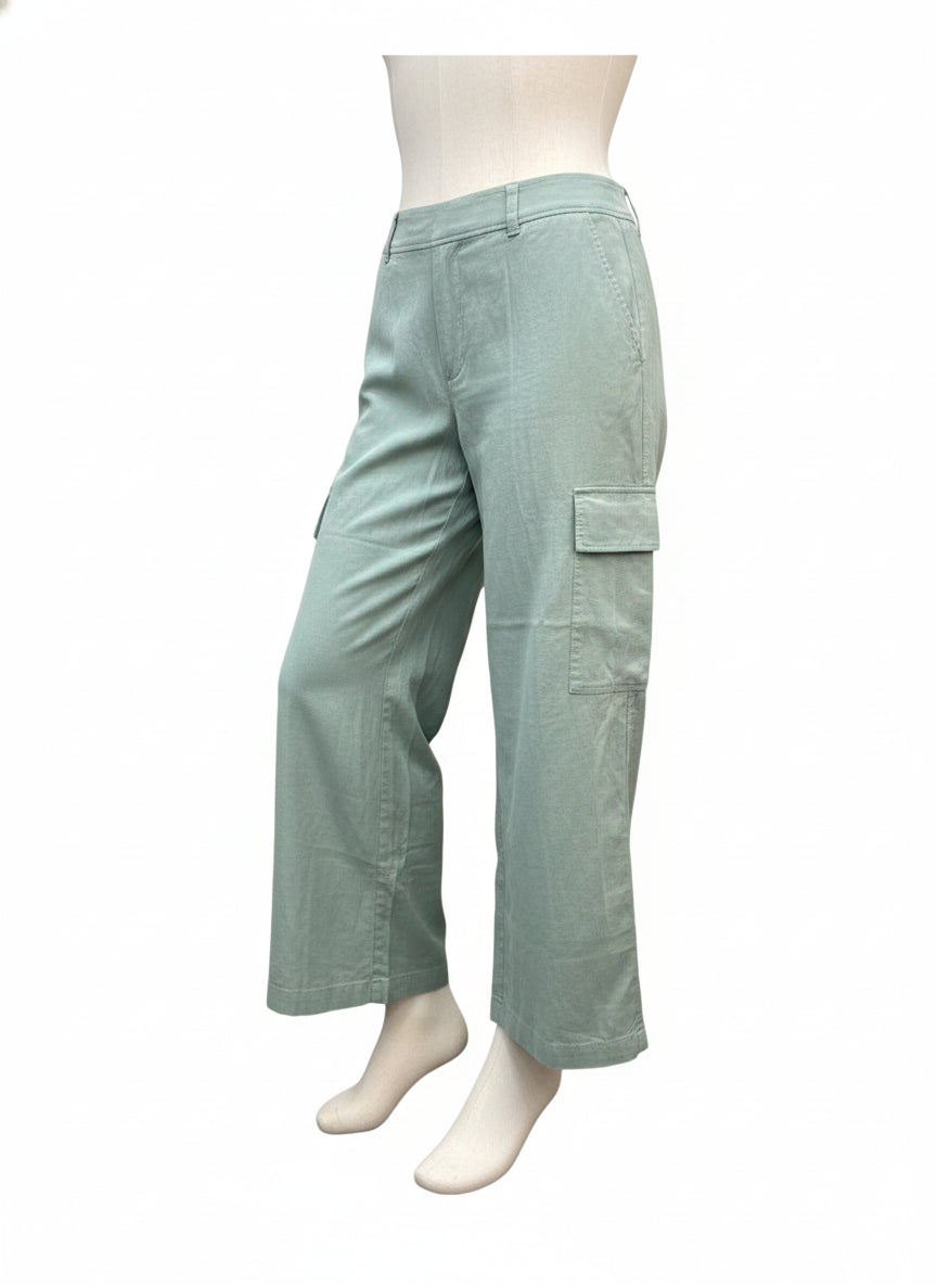 Lane Bryant · Wide Leg Soft Linen Blend Mid Rise Pants · 20 · Seafoam