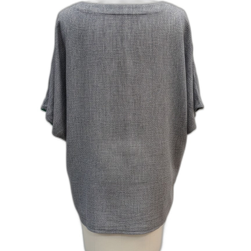Aurea Vita · Dolman Sleeve Top · Large · Black/White
