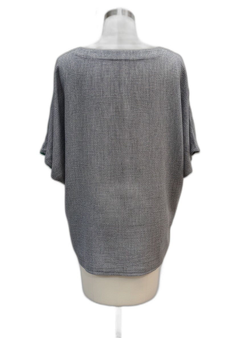 Aurea Vita · Dolman Sleeve Top · Large · Black/White