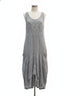 Inizio · Sleeveless Dress · XLarge · Gray/White