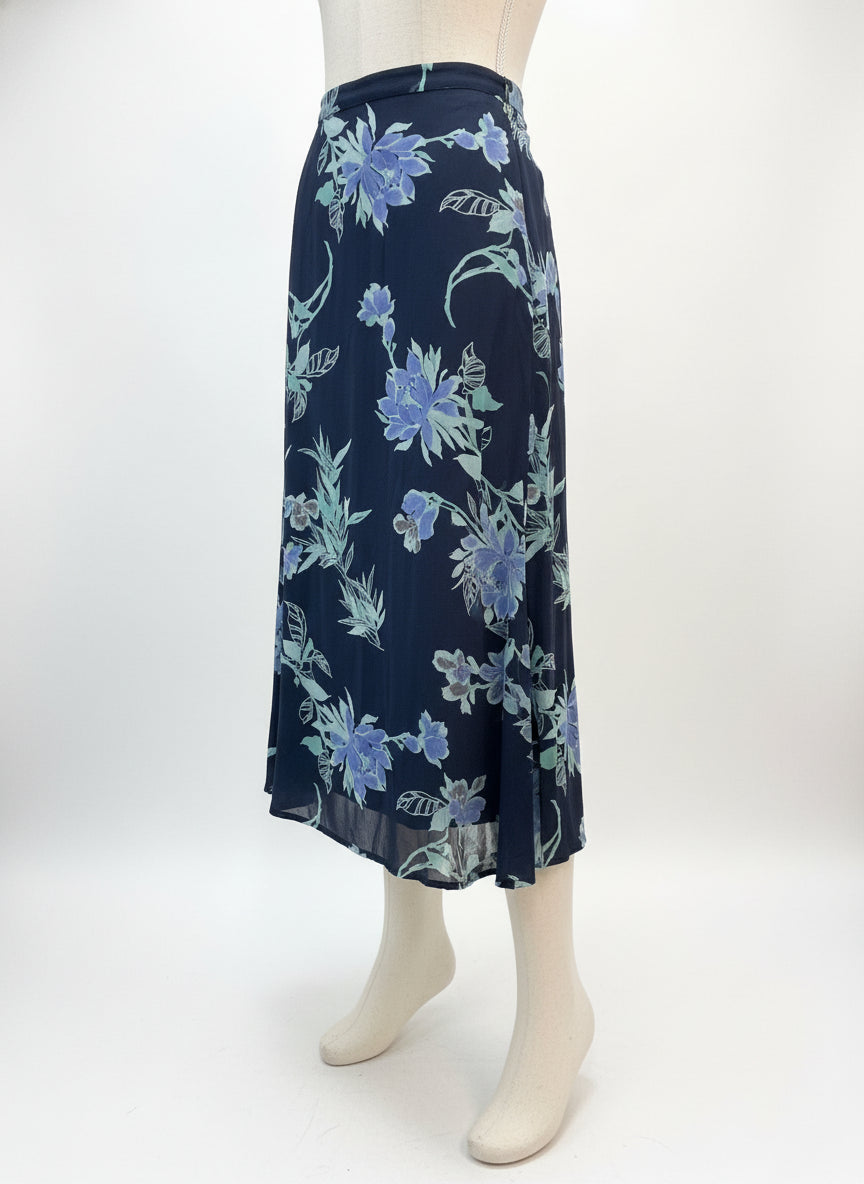 JM Collection · Maxi Sheer Floral Print · 12 · BlueFloral