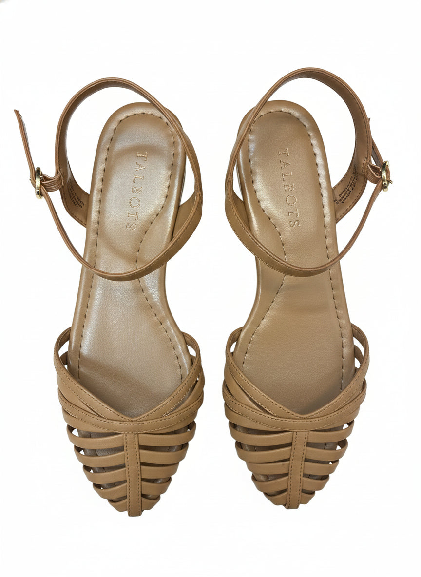 Talbots · Ansly Fisherman Sandals · 7 · Tan Leather