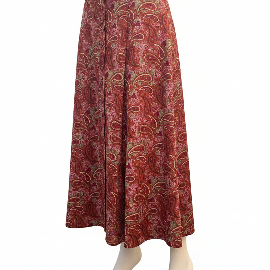 Chris&Banks · Paisley Maxi Skirt · 14 · GarnetGreen