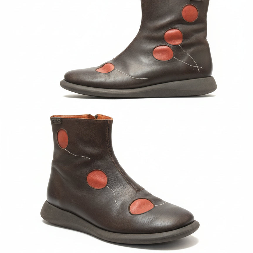 Camper · Twins with Red Balloon Detail · 8-8.5 · BrownRust