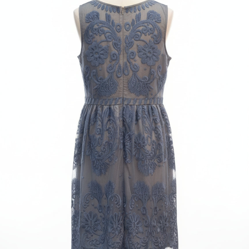 Sundance · Sleeveless Dress Blue Lace Overlay · 10 · Blue