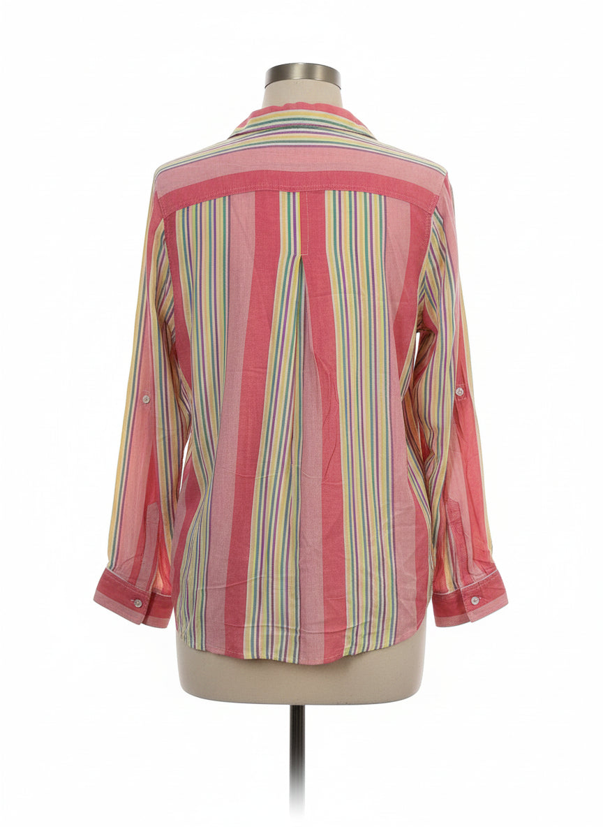 Velvet Heart · Roll Tab Shirt · M · RoseMulti