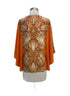 Chico's · Poncho Style, Beaded w/ seashell print · Large · OrangeBrown