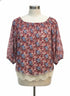 Anthropologie · Blue Tassel · Large · Red Floral
