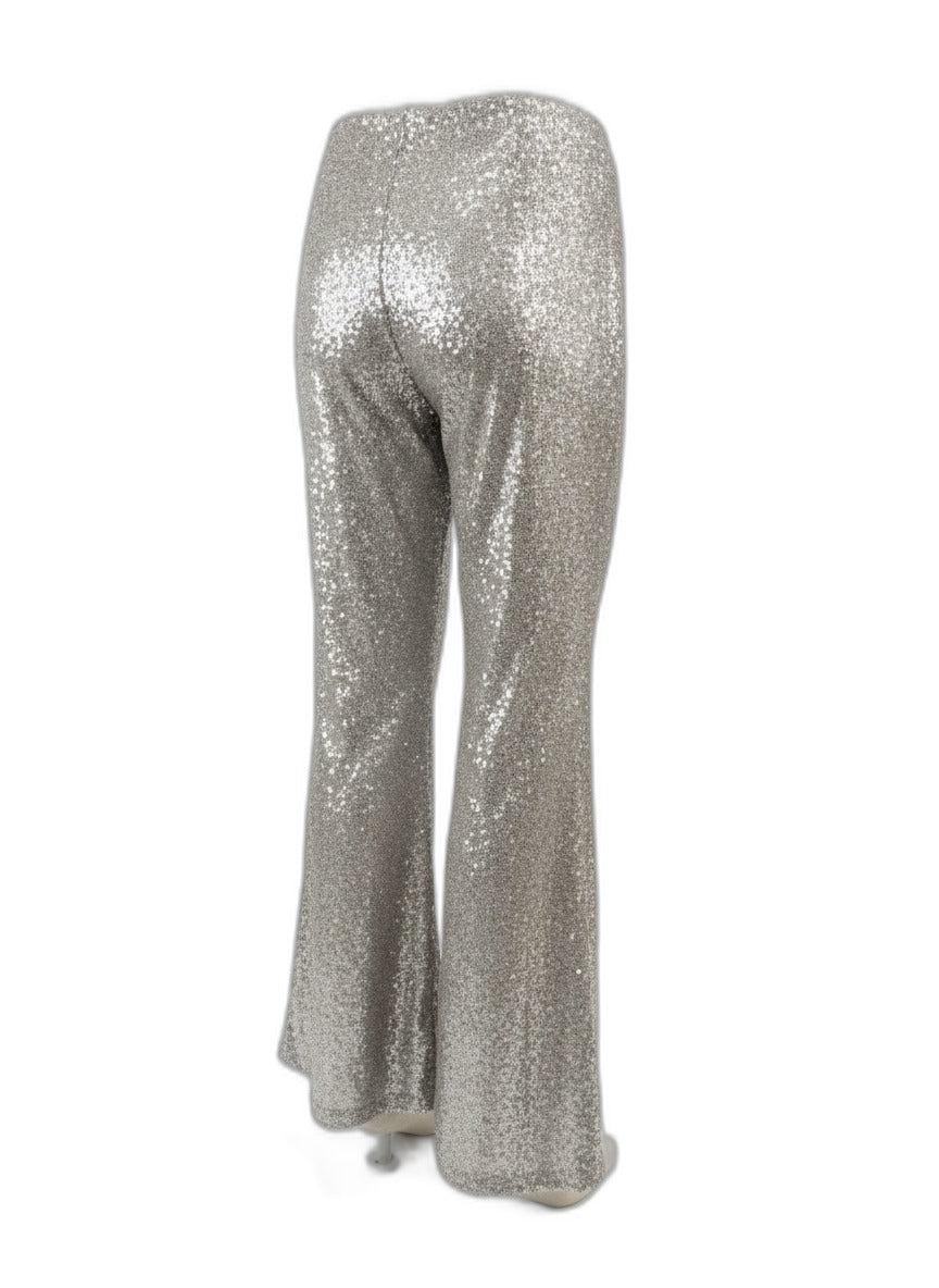 FreePeople · Bell Bottom Sequin Pants · Medium · Champagne