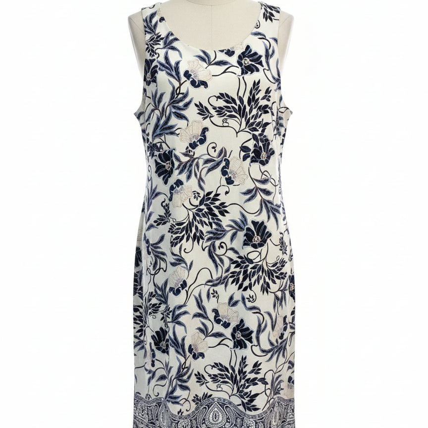 Charter Club · Sleeveless Dress · Medium · CreamNavy