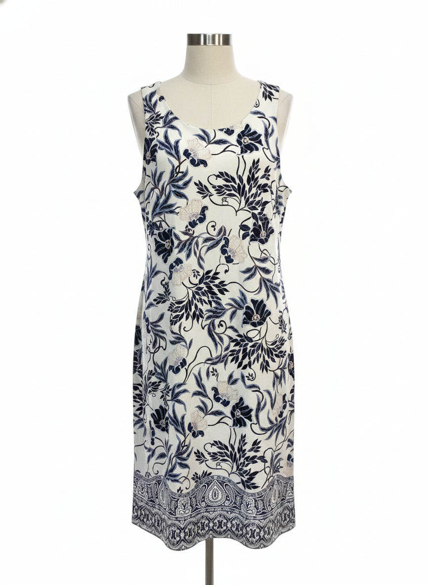 Charter Club · Sleeveless Dress · Medium · CreamNavy