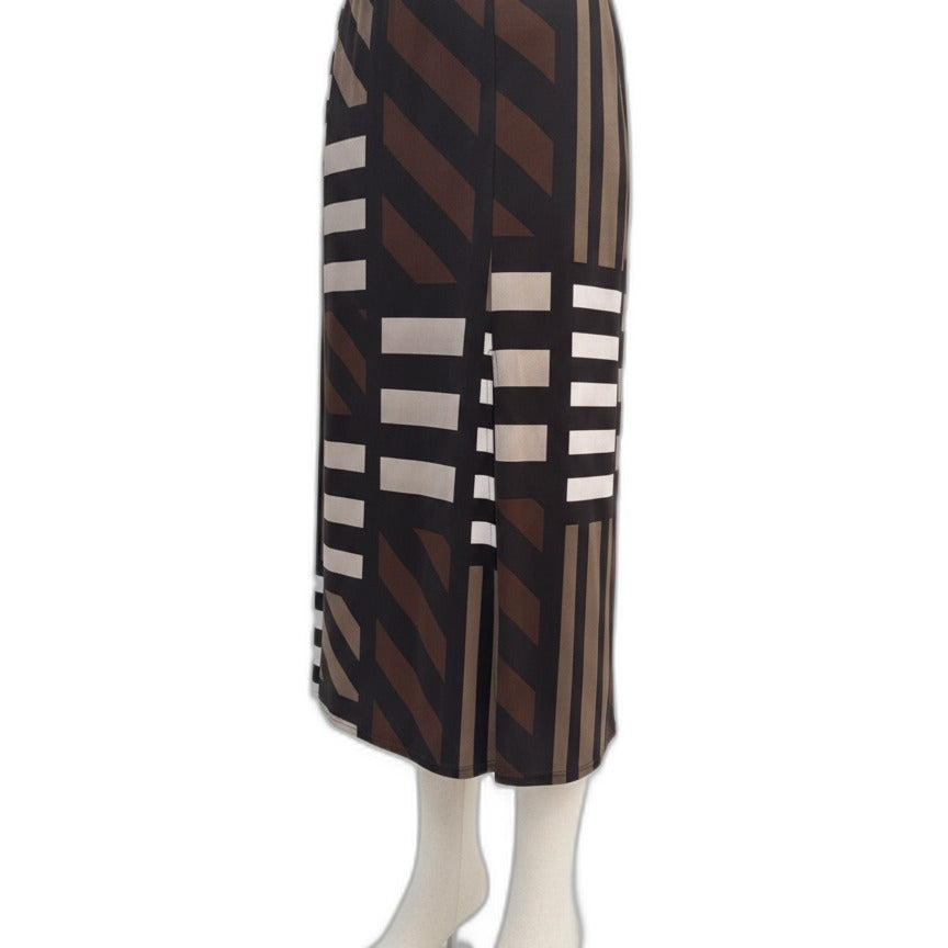 Susan Graver · Maxi High Slit · Large · BrownBlack