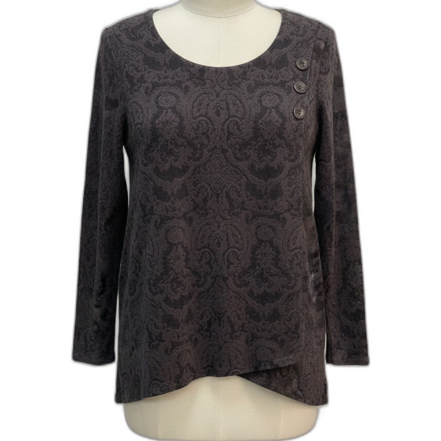 Habitat · Tunic Shirt · Small · Gray Damask