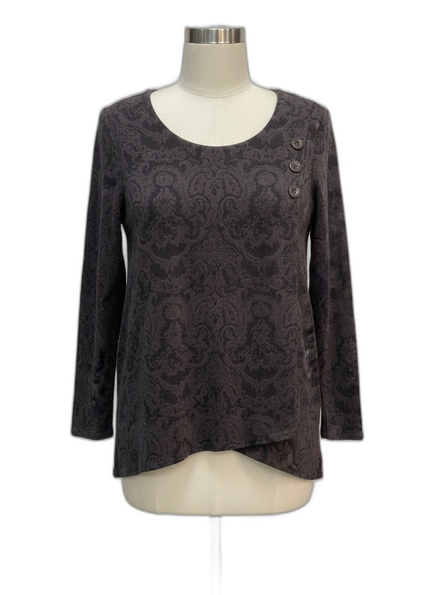 Habitat · Tunic Shirt · Small · Gray Damask