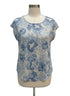 Sigrid Olsen · Cap Sleeve Top · Large · BlueWhite